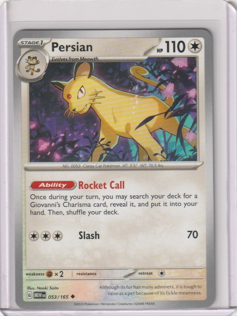 Persian - SV: Scarlet & Violet 151 053/165 - Pokémon Trading Card